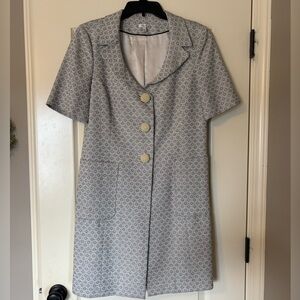 Vintage Semantiks Gray Patterned Blazer Dress